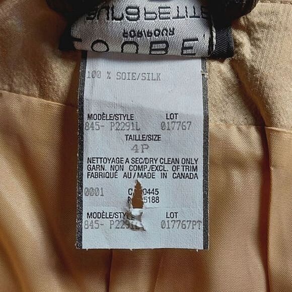 Vtg pale gold raw silk pocketless creased dress pants - Picture 4 of 10